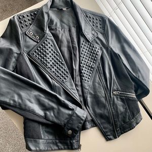 Rock & Republic Faux Leather Studded Moto Jacket